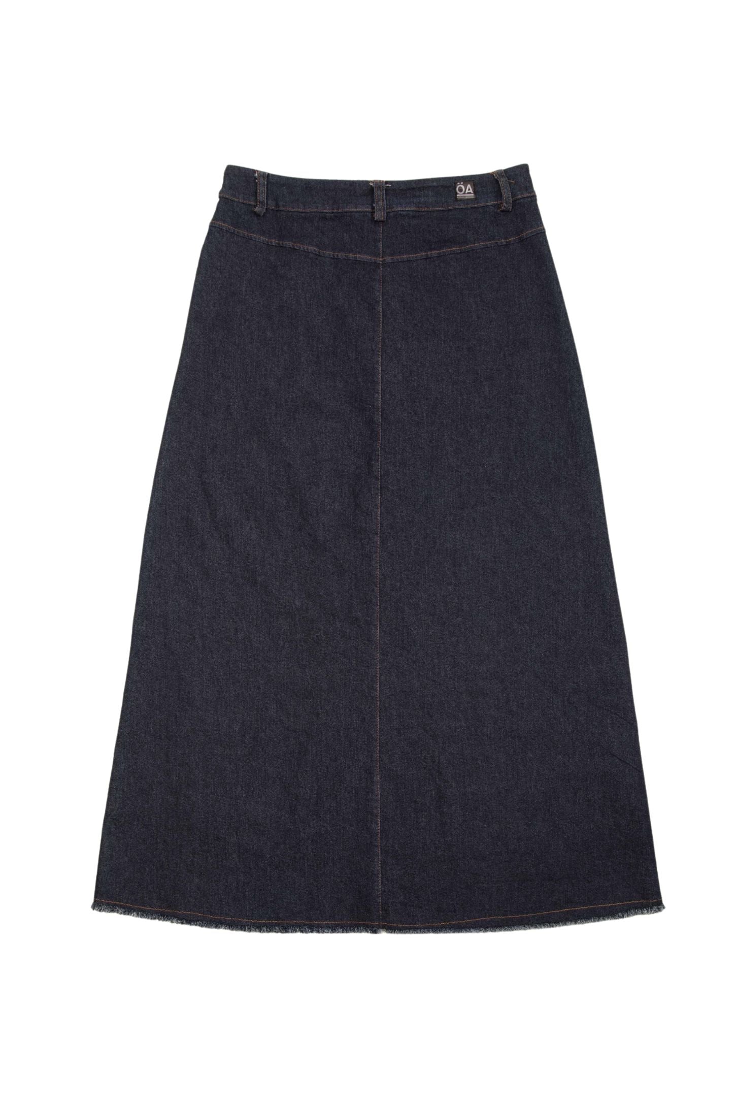 LONG DENIM SKIRT DARK BLUE