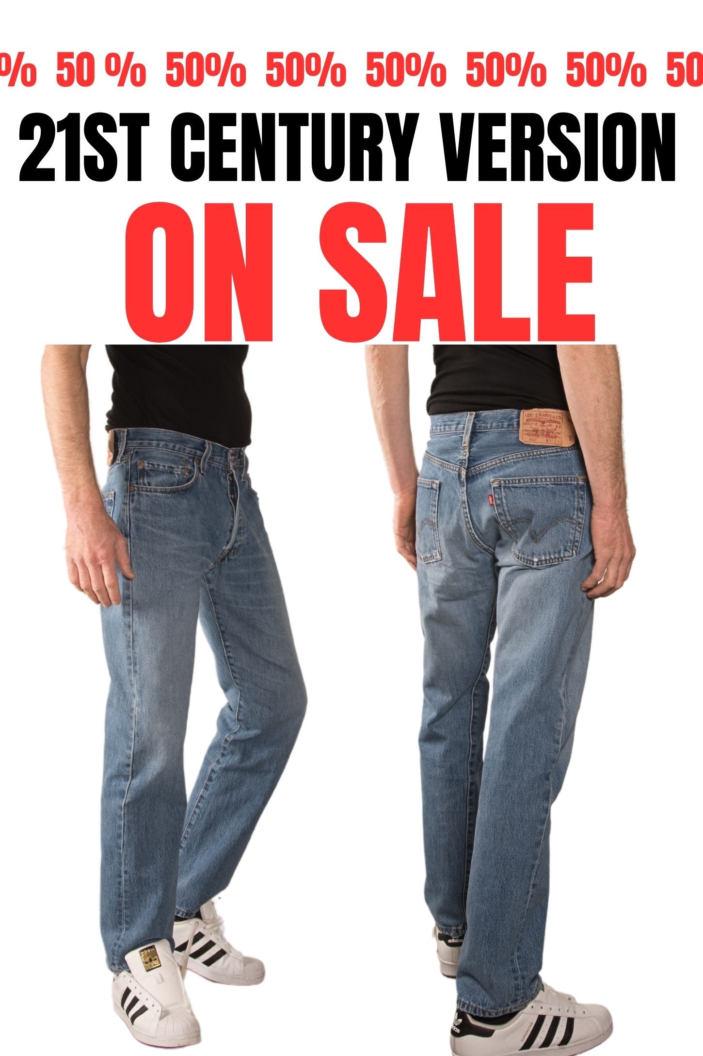 21ST CENTURY LEVI'S 501 JEANS MID BLUE