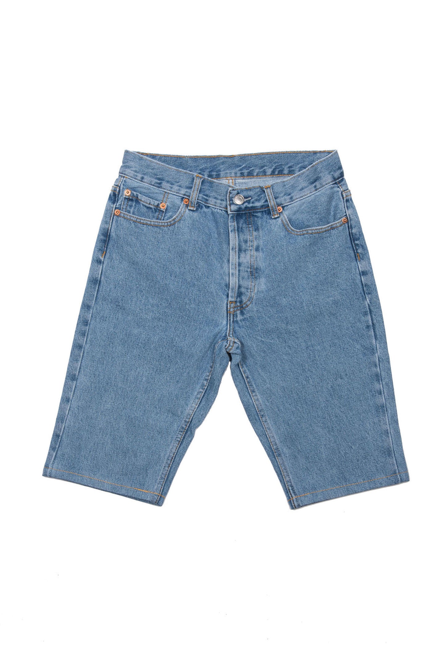 HIGH WAIST CYCLE DENIM SHORTS LIGHT BLUE