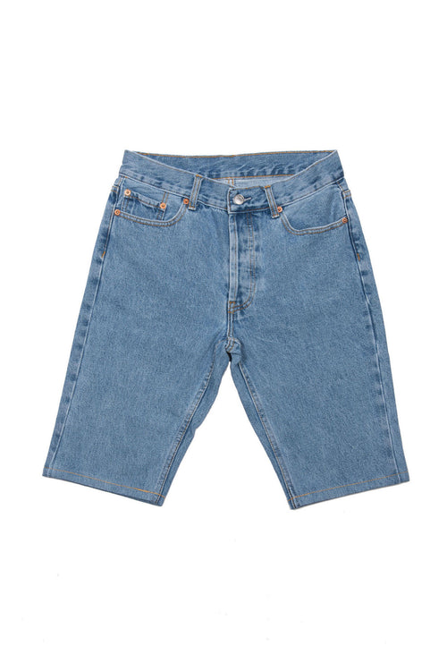 HIGH WAIST CYCLE DENIM SHORTS LIGHT BLUE