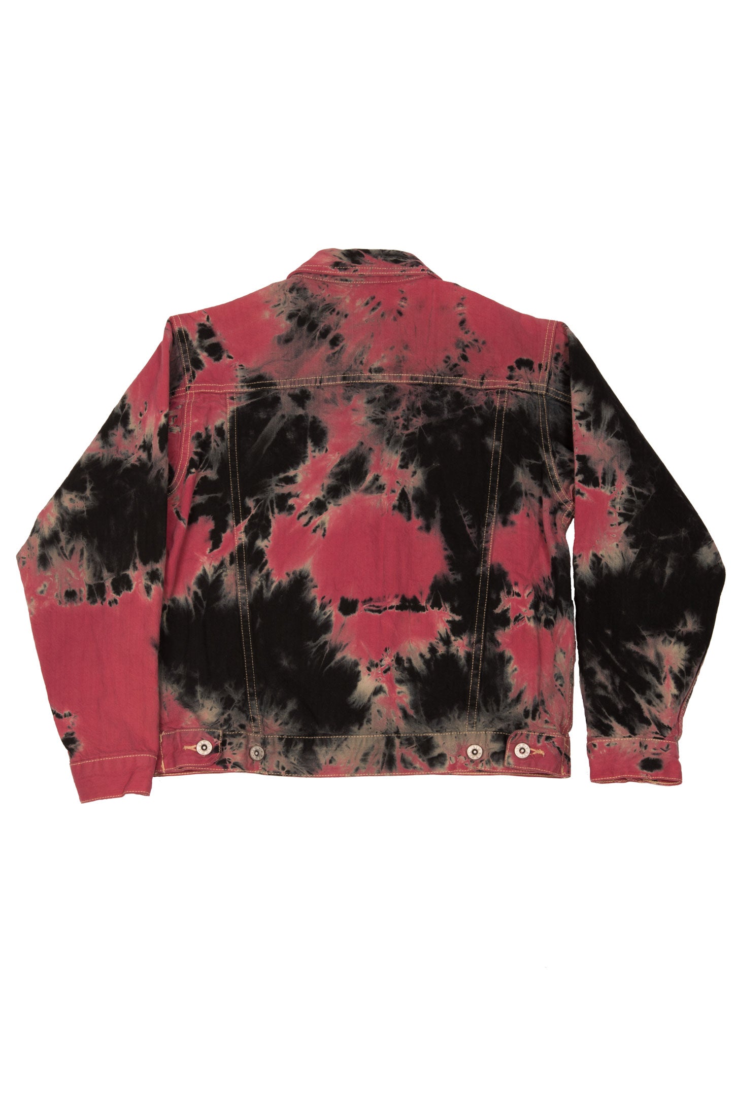 TIE DYE BLACK AND PINK DENIM JACKET SECOND HAND